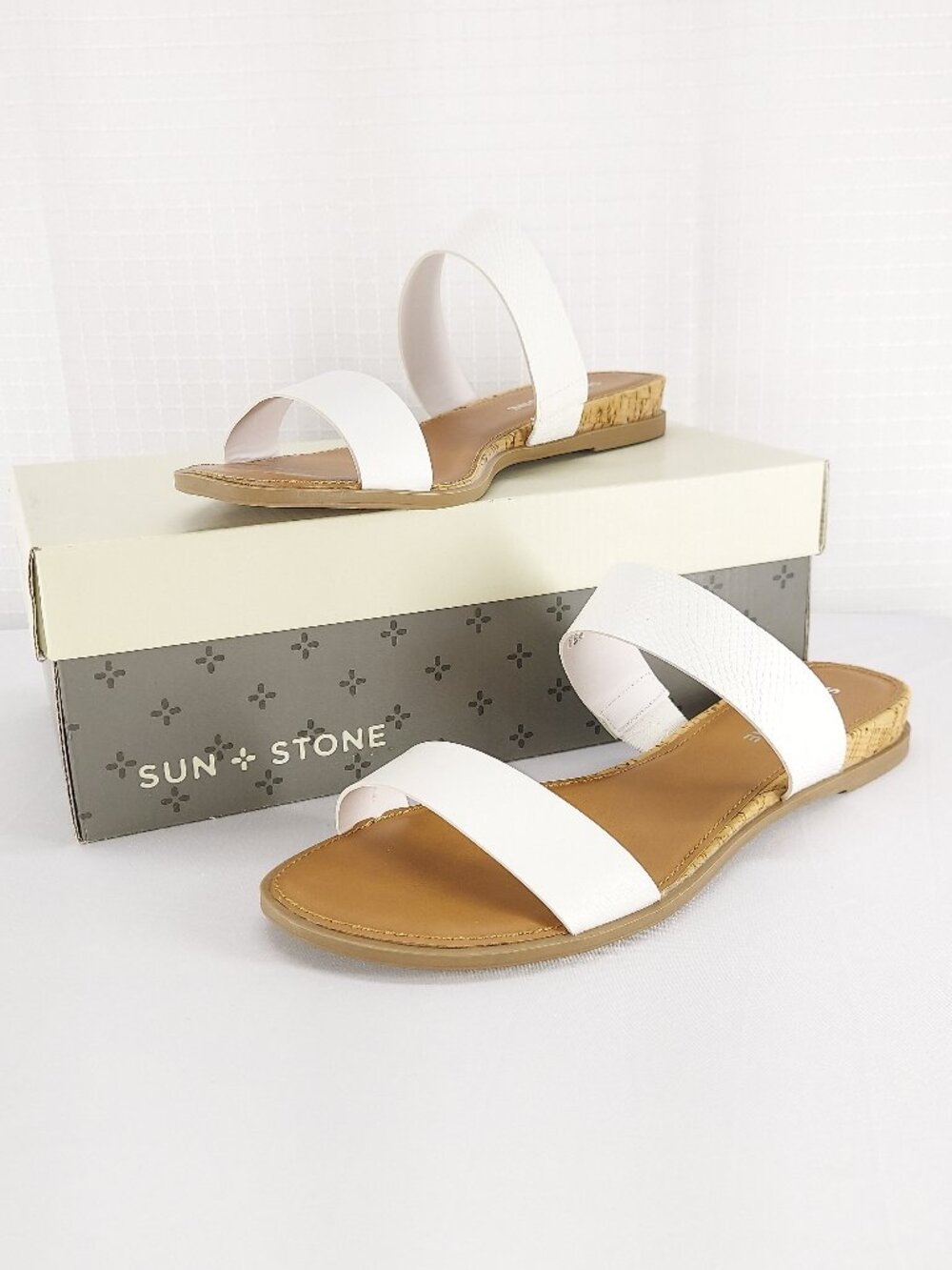 Sun + Stone Easten Double Band Slide Flat Sandals